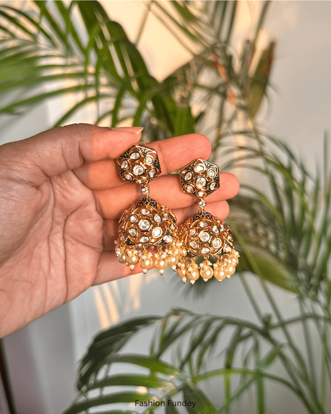 Black Adaa Jhumkis