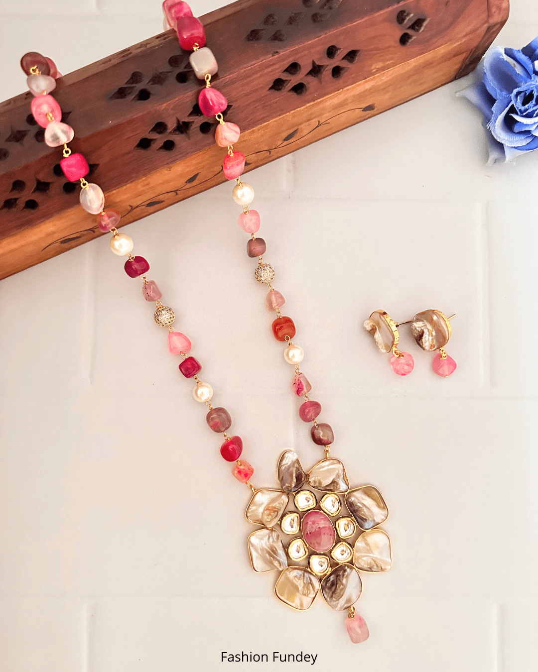 Pink Maanvi Pearl Pendant