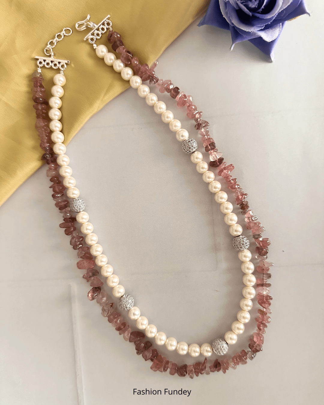 Rose Pink Rida Layered Mala