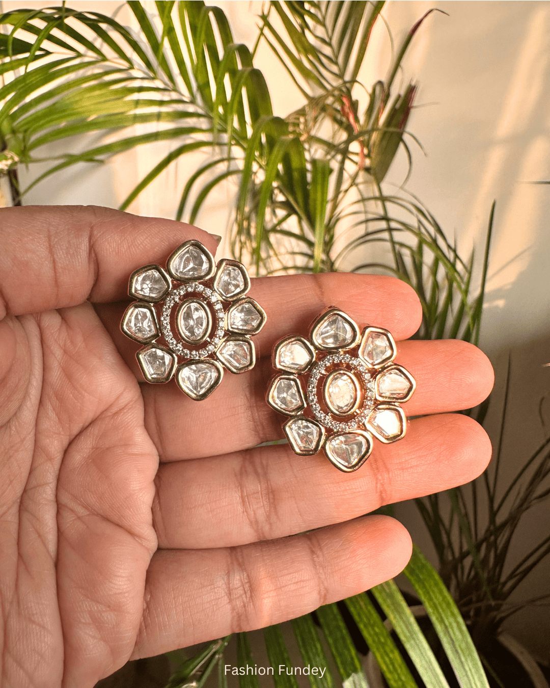 Kiah Moissanite Polki Studs