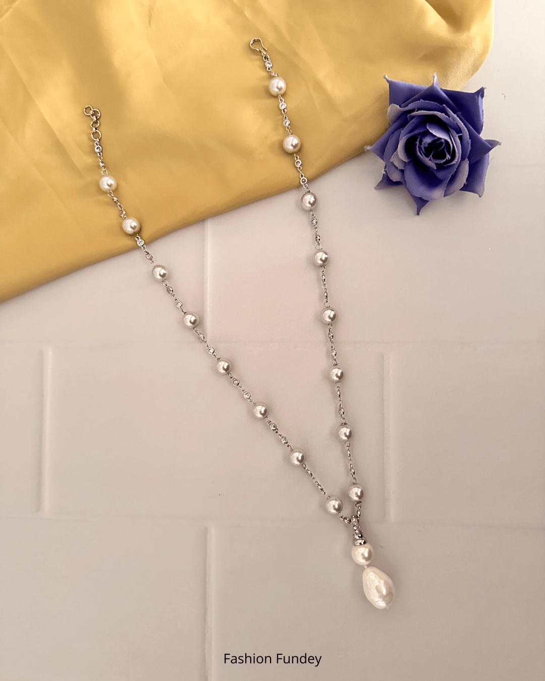 White Matsya Detachable Pearl Mala