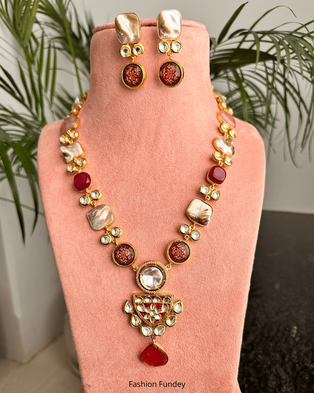 Red Rajvi Pearl Necklace