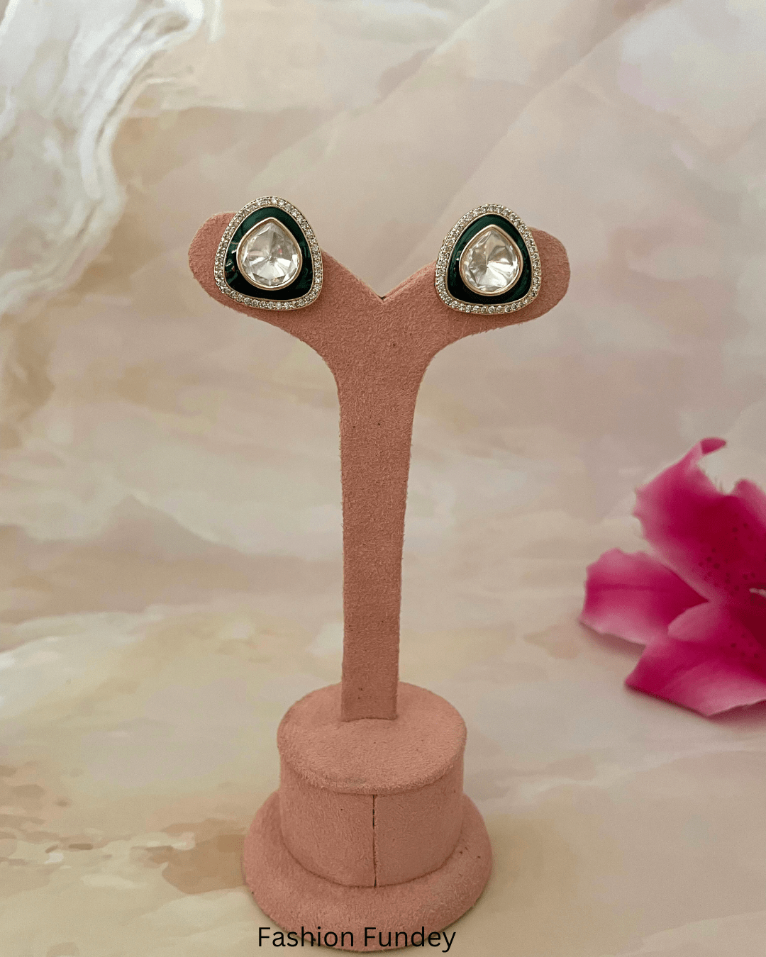 Green Maan Polki Studs