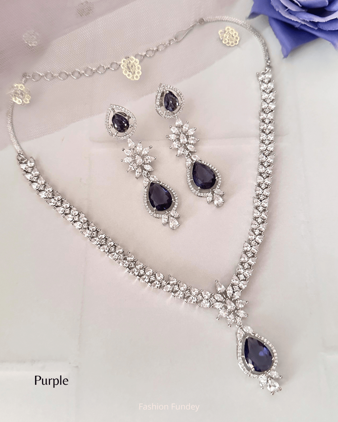 Purple Nina Zirconia Necklace