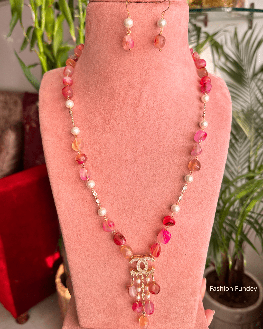 Pink-Orange Pihu Chanel Mala