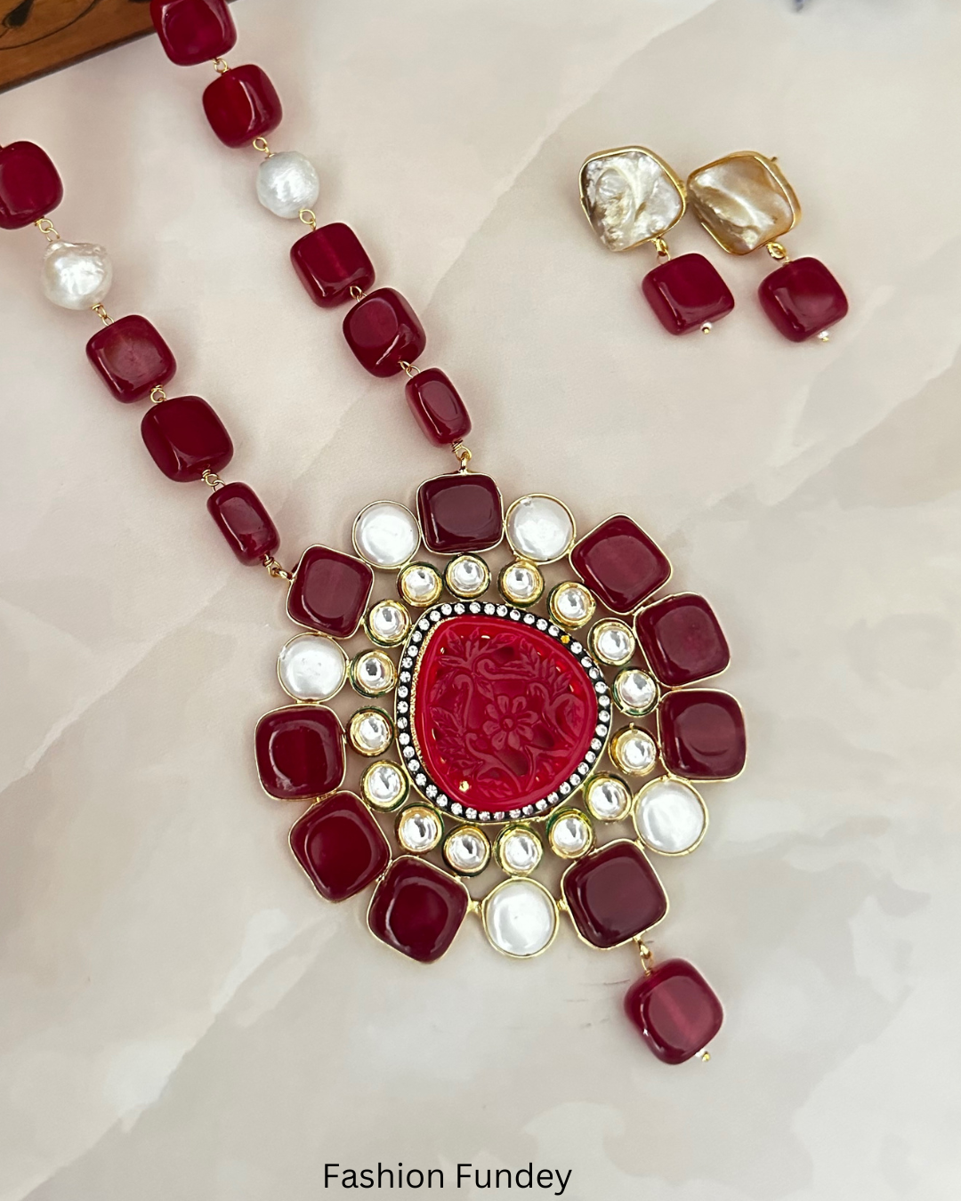 Ruby Red Miraya Pearl Pendant