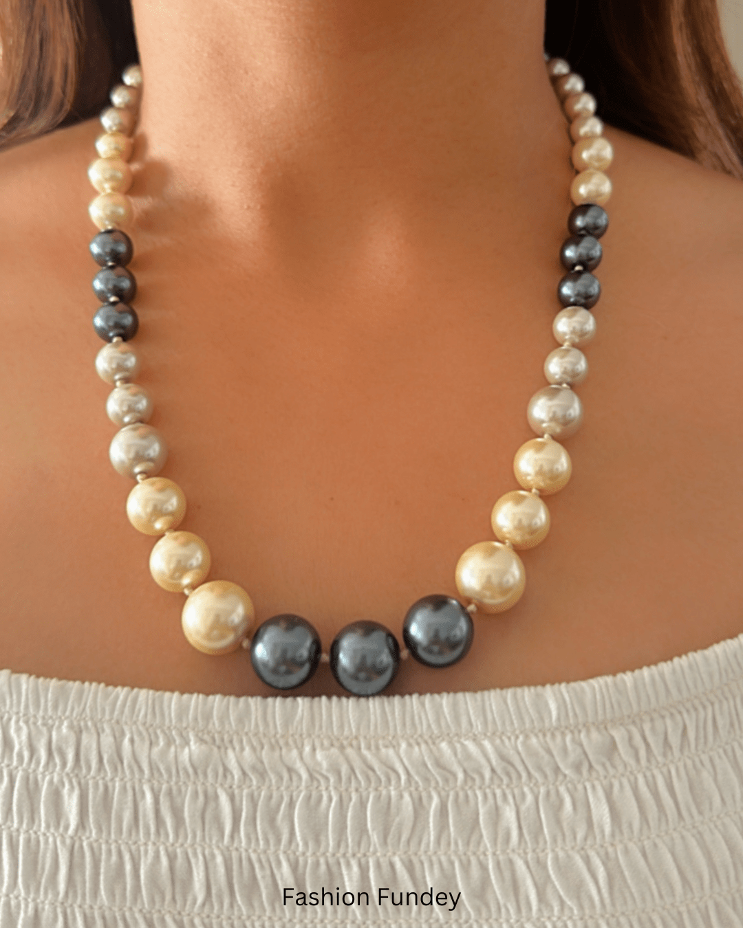 Cream-Grey Kerry Pearl Mala