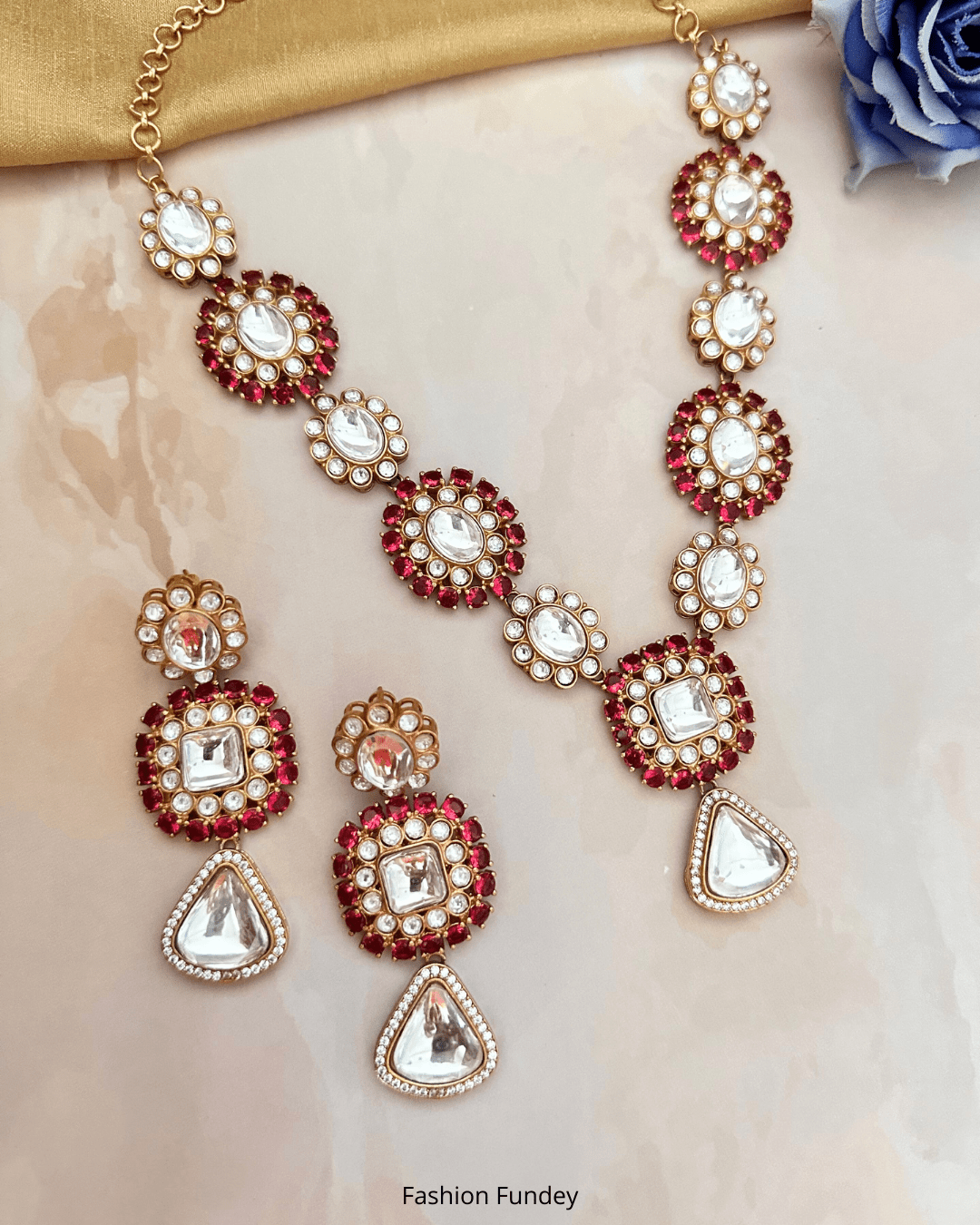 Red Aaira Polki Necklace