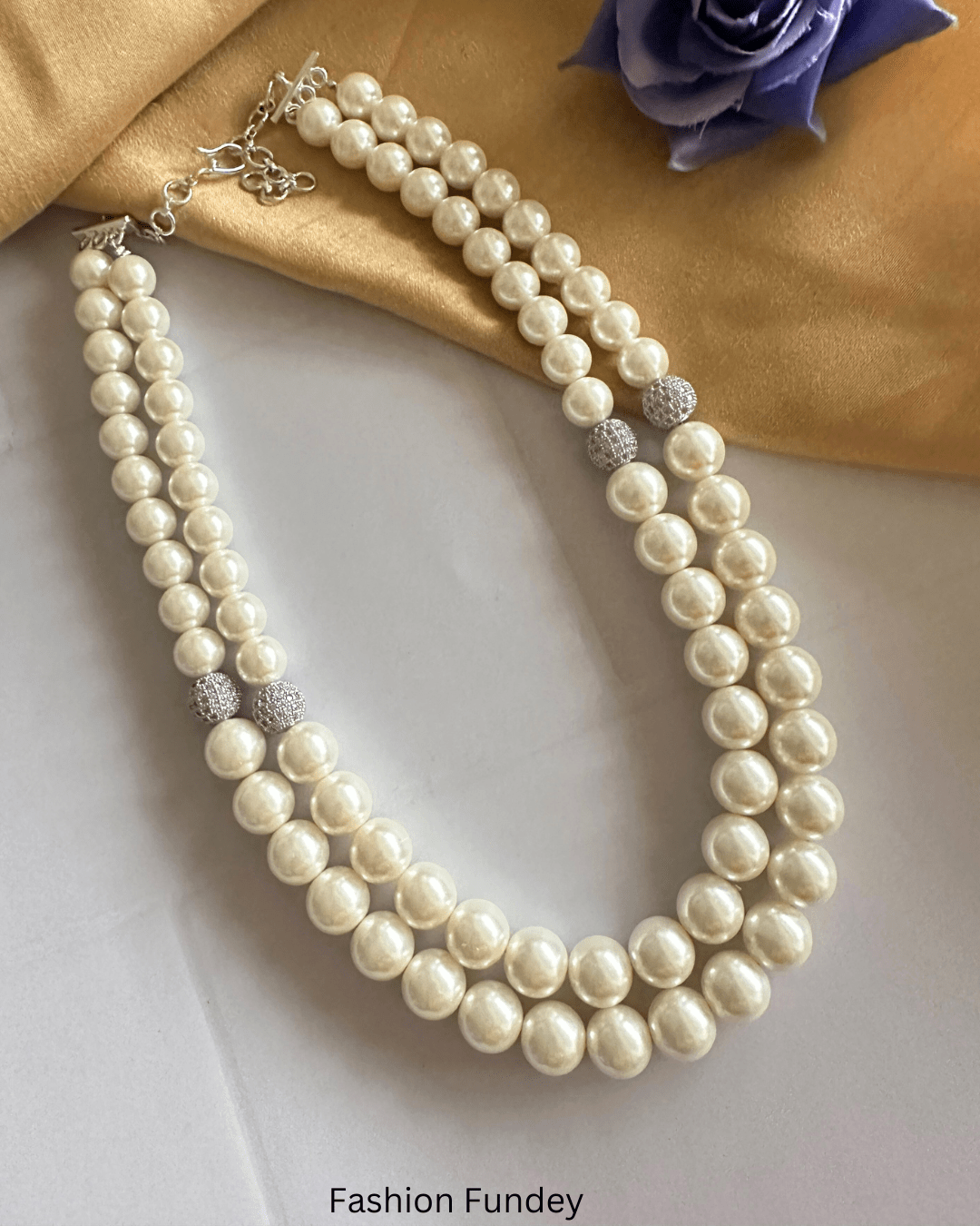 White Jade Pearl + Swarovski Crystal Mala Necklace