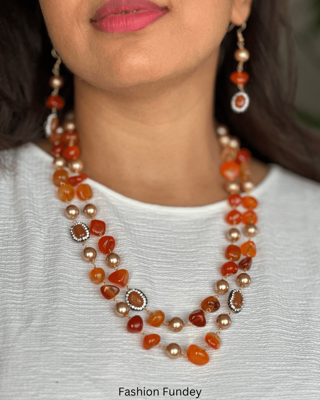 Orange Pakhi Layered Mala