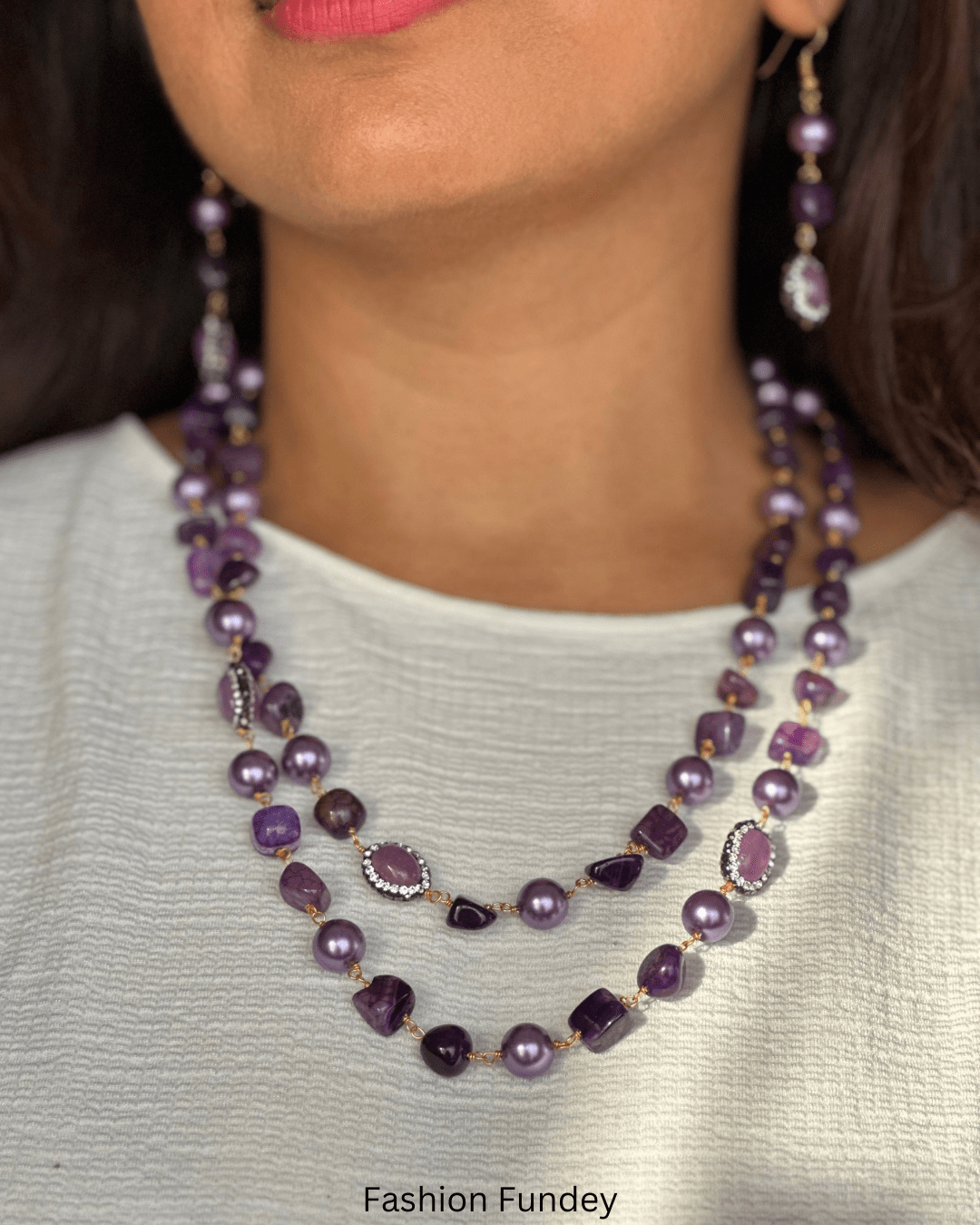 Purple Pakhi Layered Mala