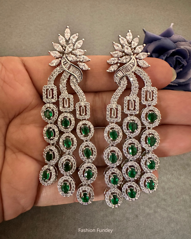 Emerald Iris Zirconia Danglers