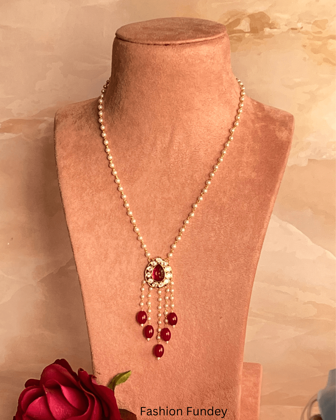 Red Kundan Japanese Mala