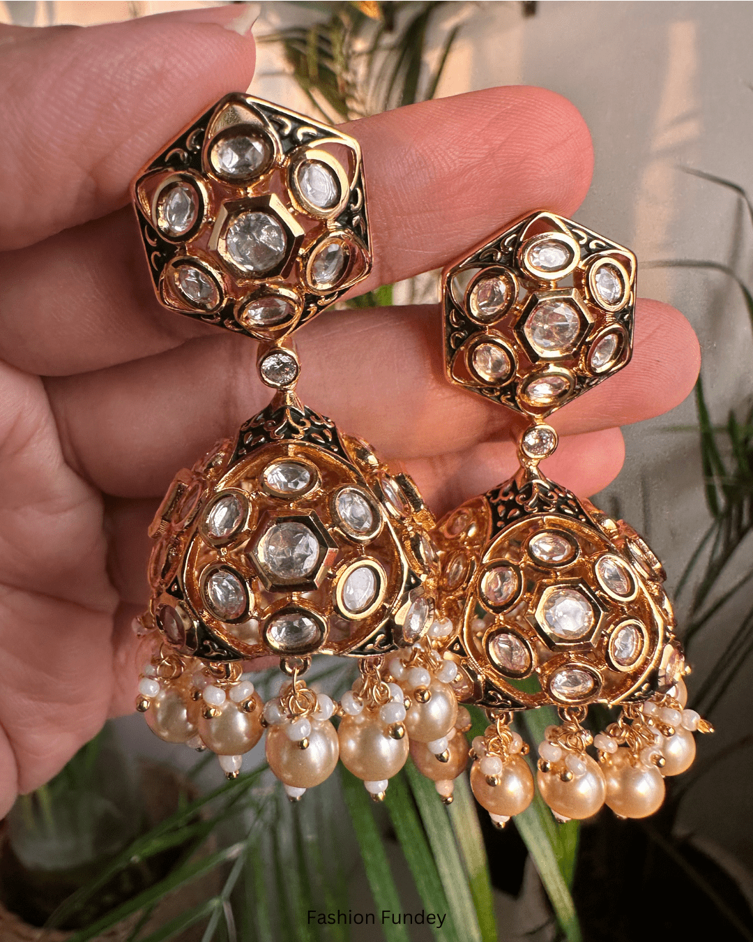 Black Adaa Jhumkis