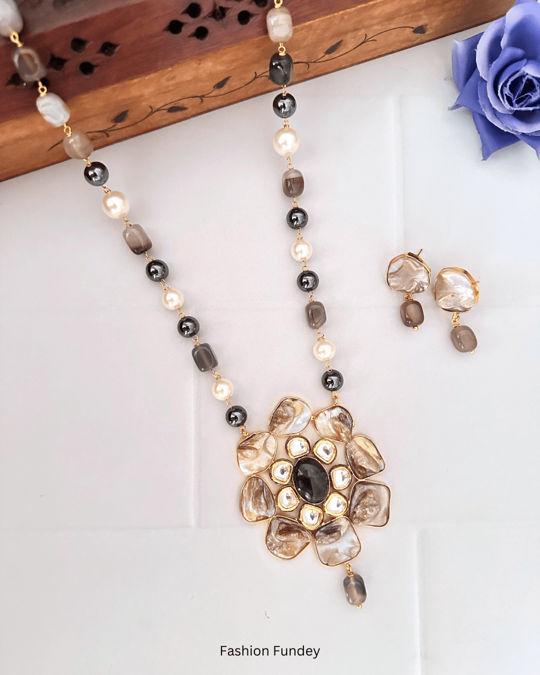 Black Anika Pearl Pendant