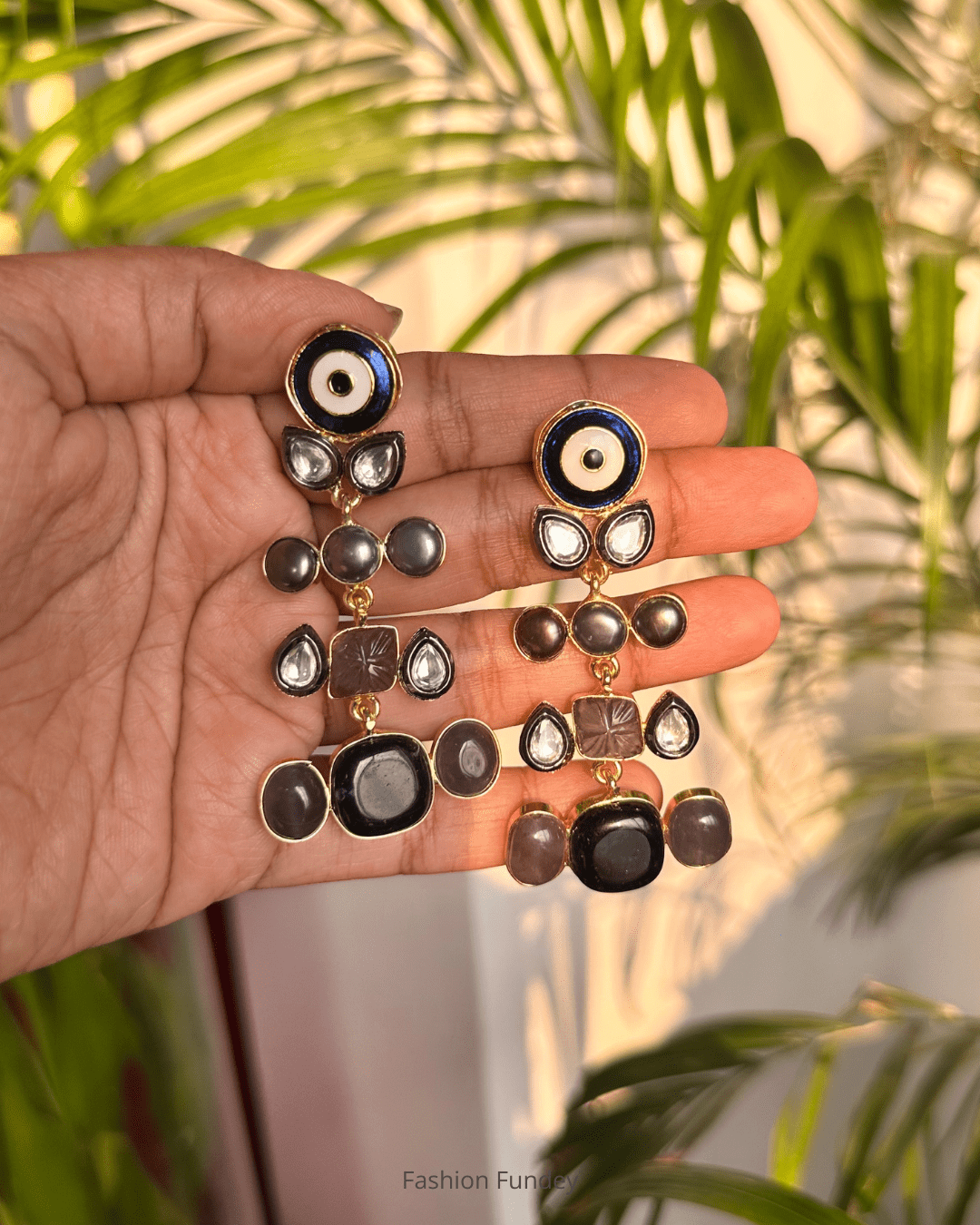 Black Evil Eye Asvi Earrings