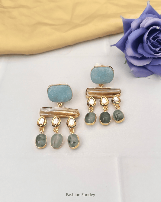 Light Blue Azzah Dangler Earrings