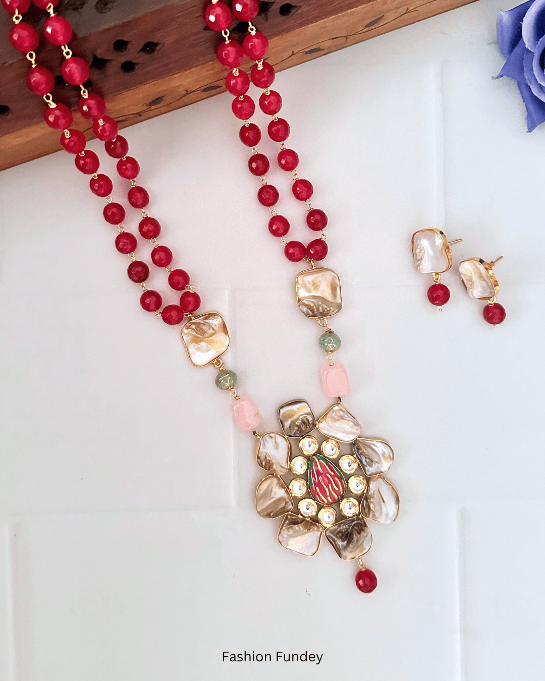 Rani Pink Adira Pearl Pendant