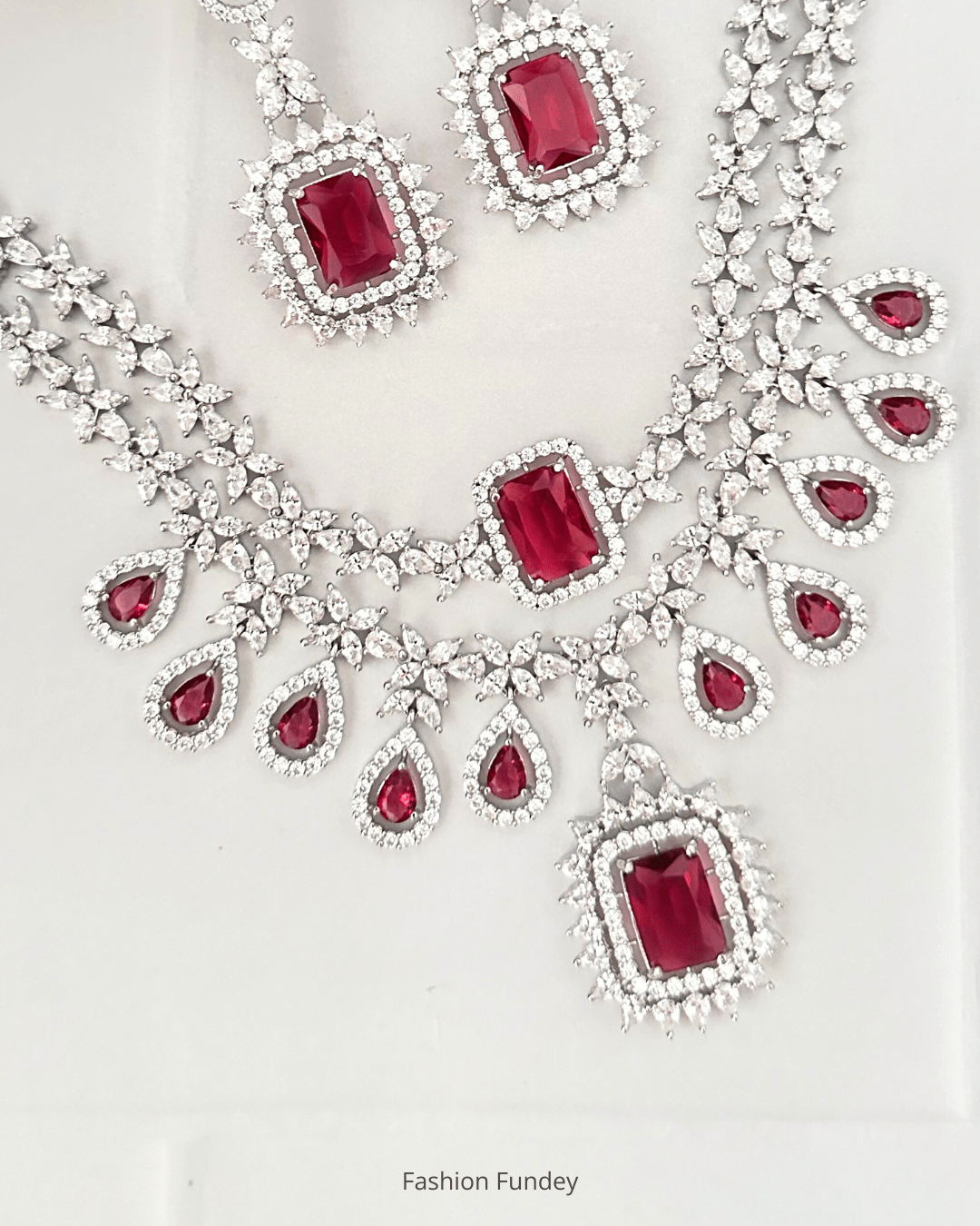 Red Sofia Zirconia Necklace