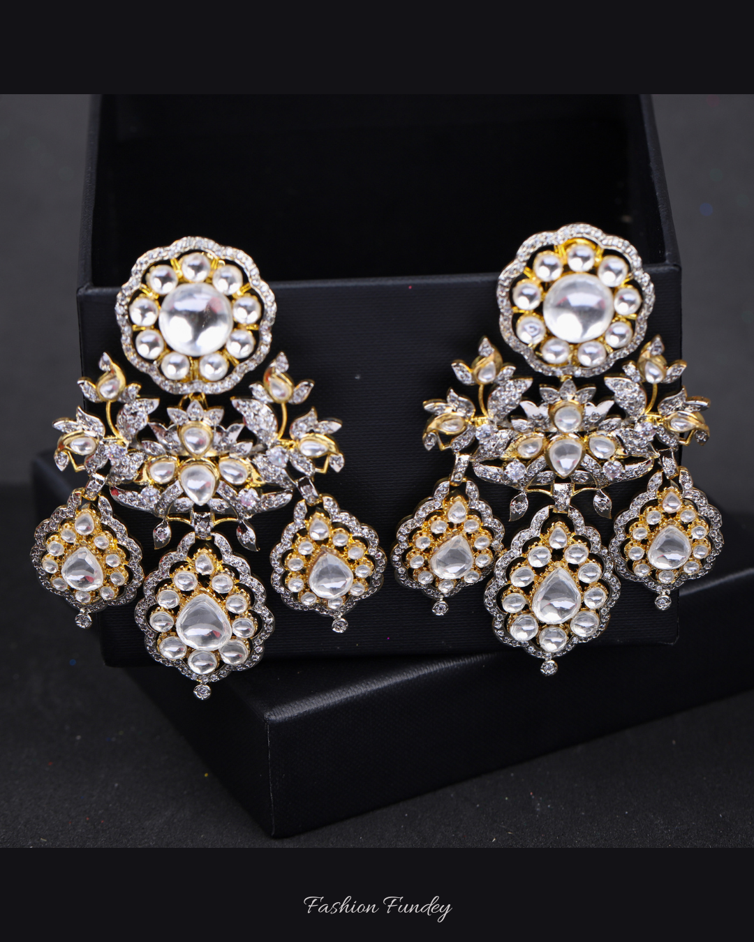 Golden Silver Devanshi Antique Earrings
