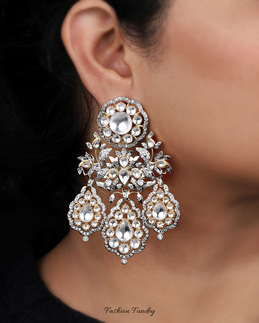 Golden Silver Devanshi Antique Earrings