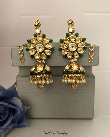 Green Saanjh Jhumkis