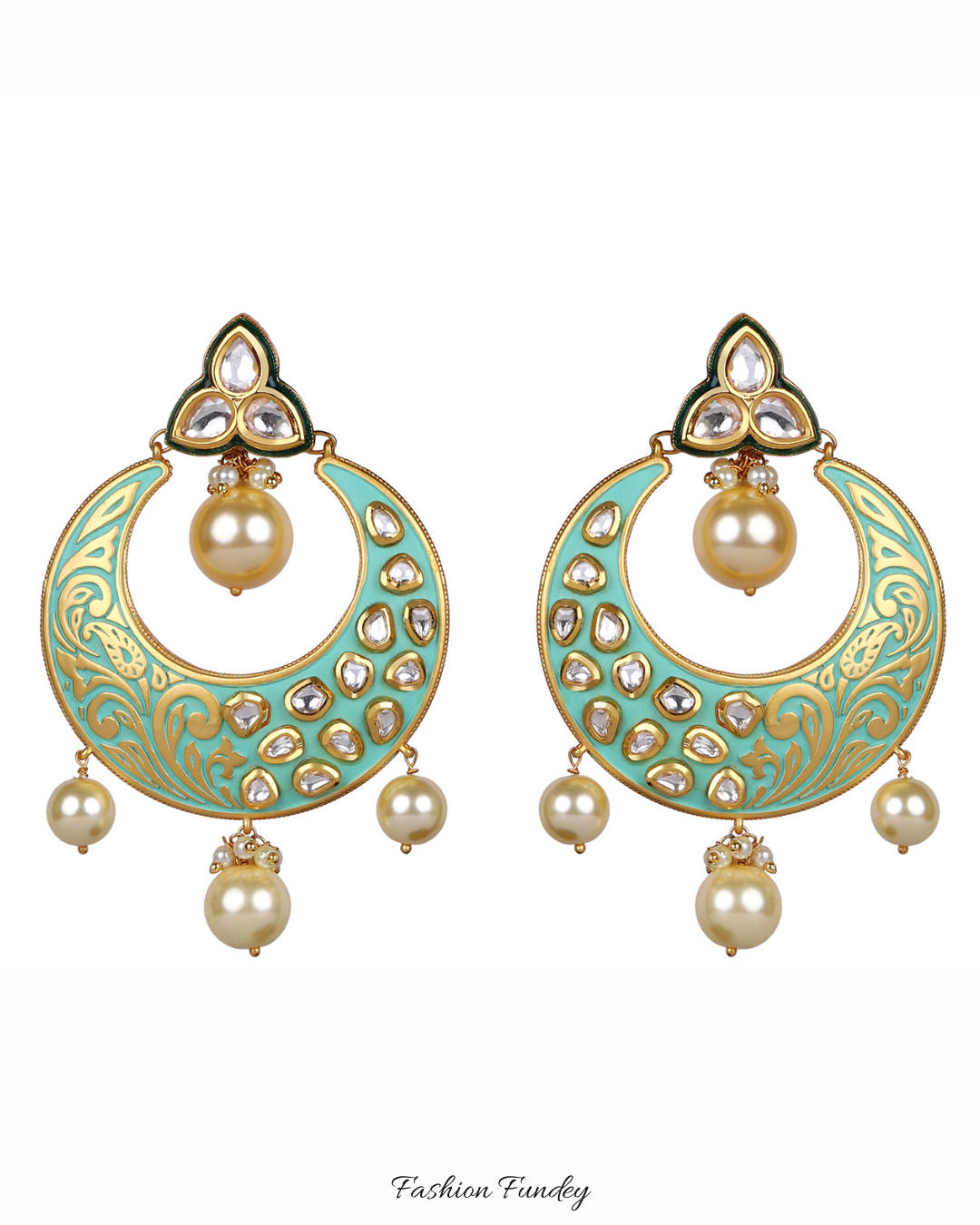 Mint Green Aarvi Chandbalis