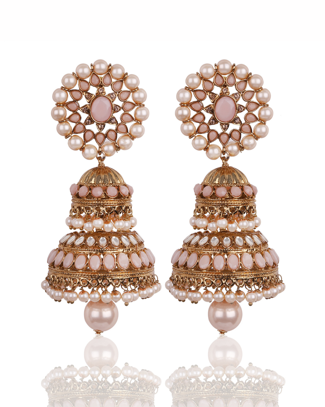 Pink Aeindri Jhumkis