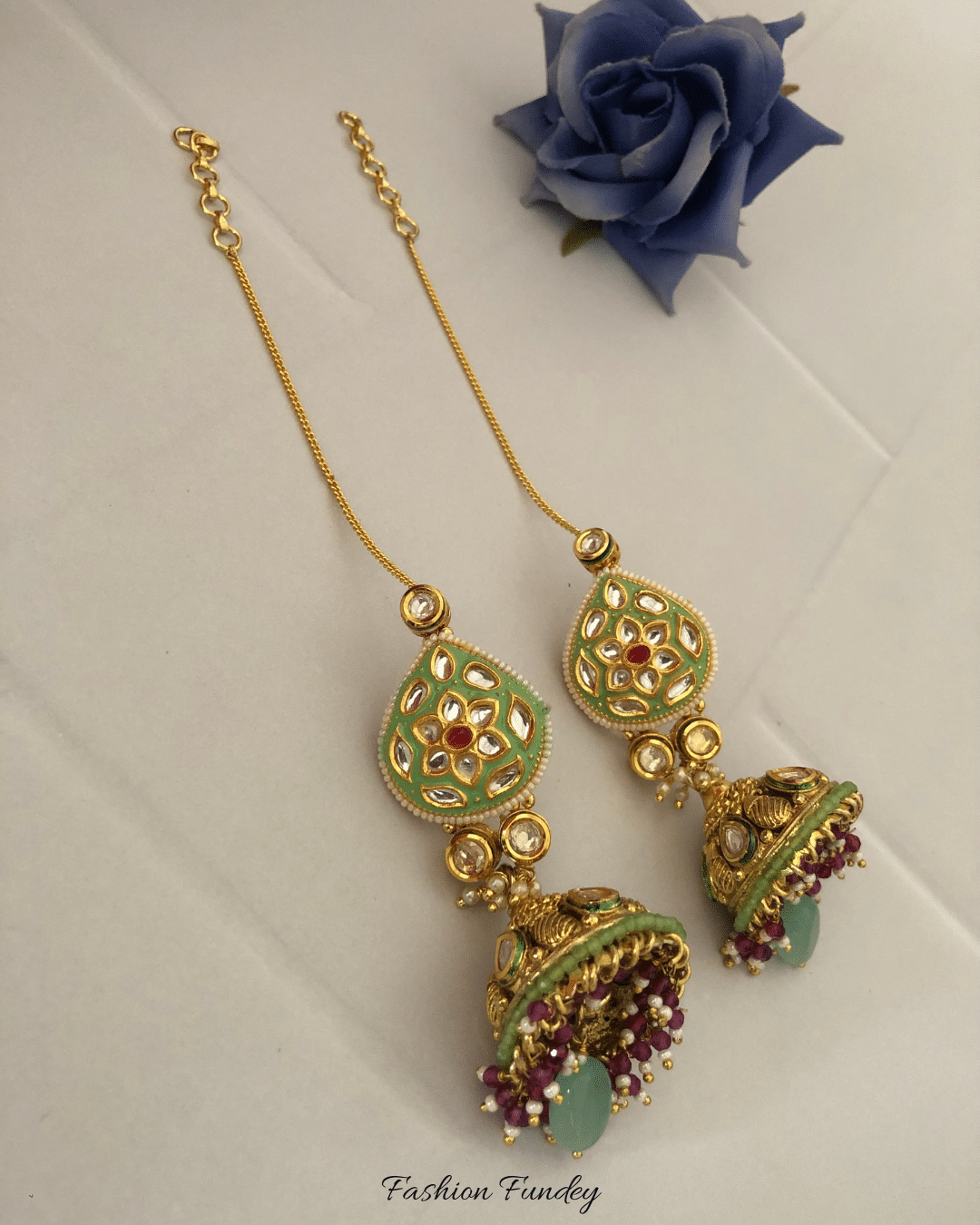 Green Gargi Jhumkis
