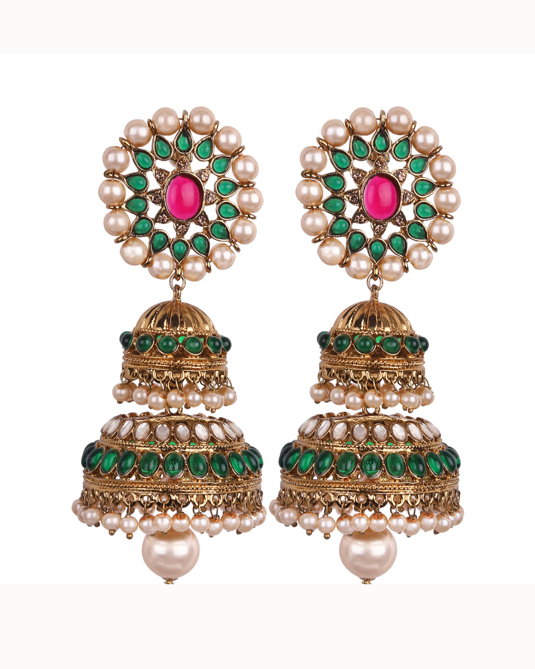 Red-Green Aeindri Jhumkis