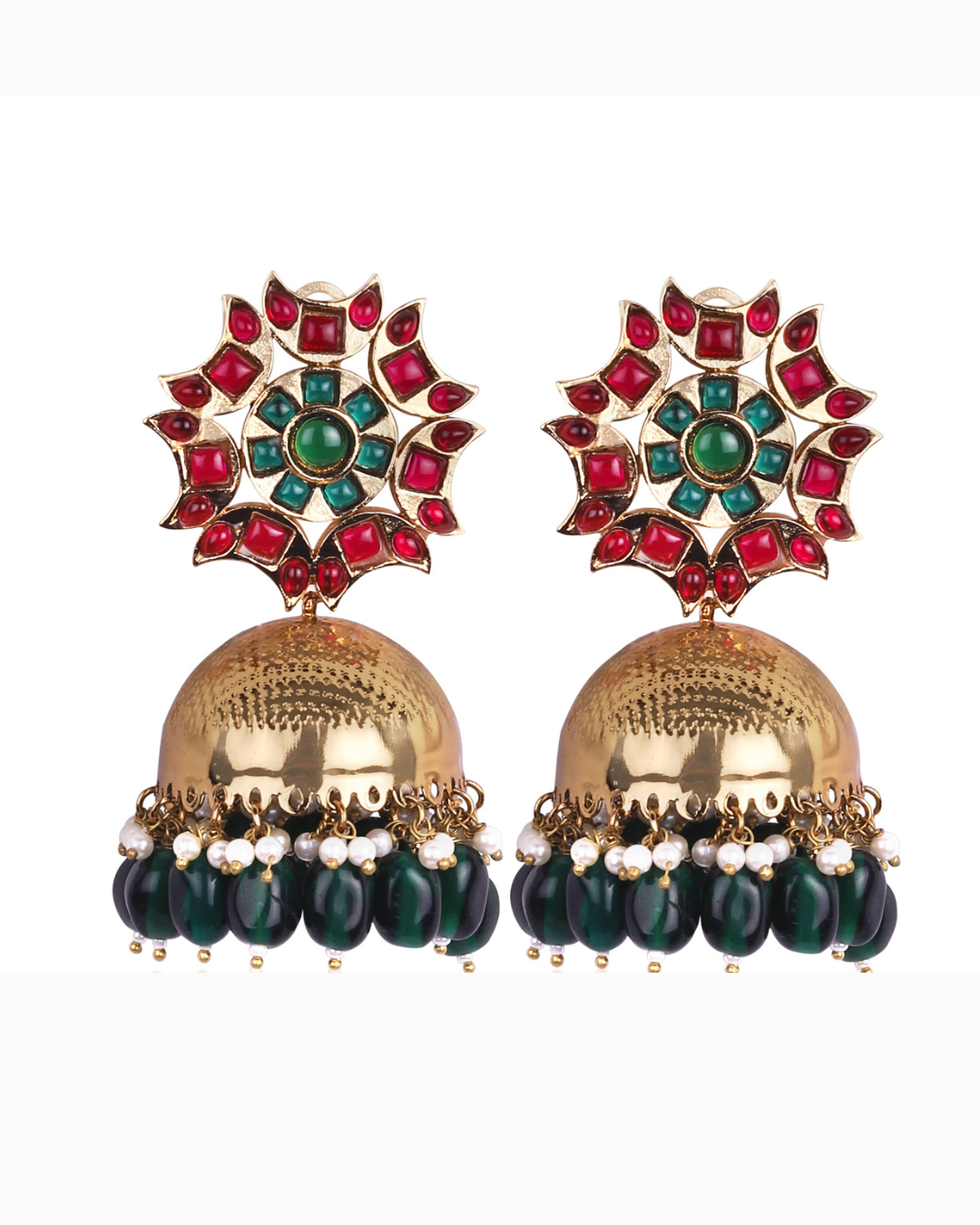 Red-Green Adya Jhumkis