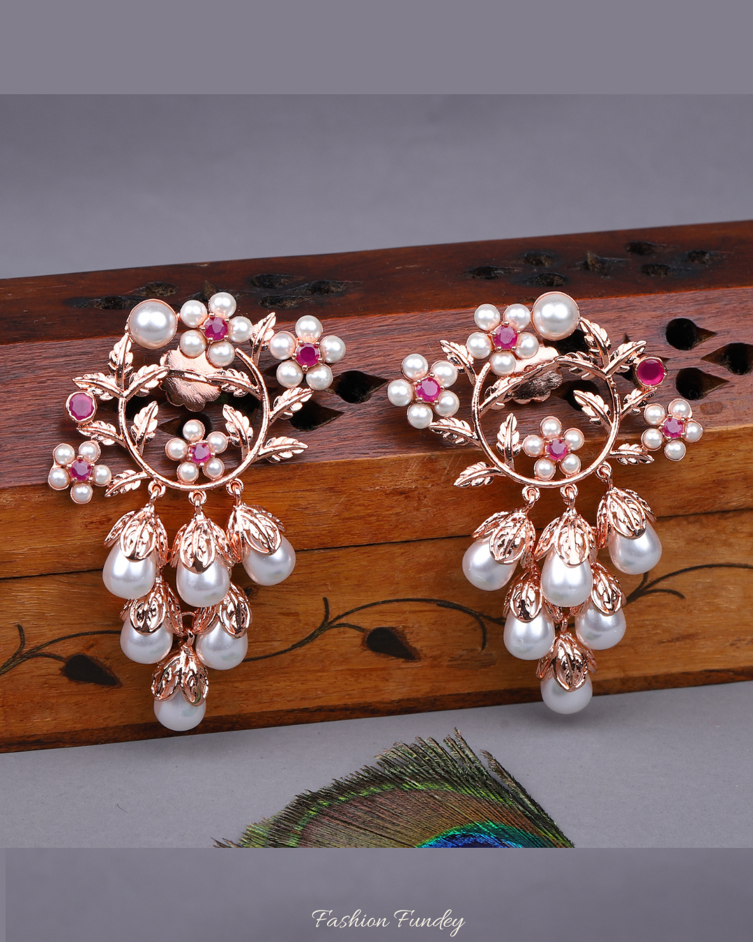 Rose Gold Ekaa Earrings