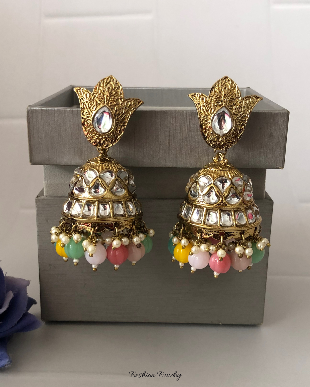 Multi-Coloured Trishika Jhumkis