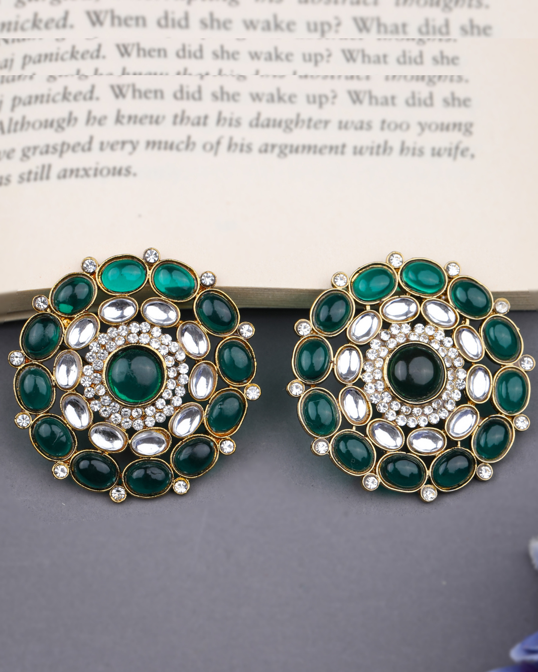 Green Aviya Studs