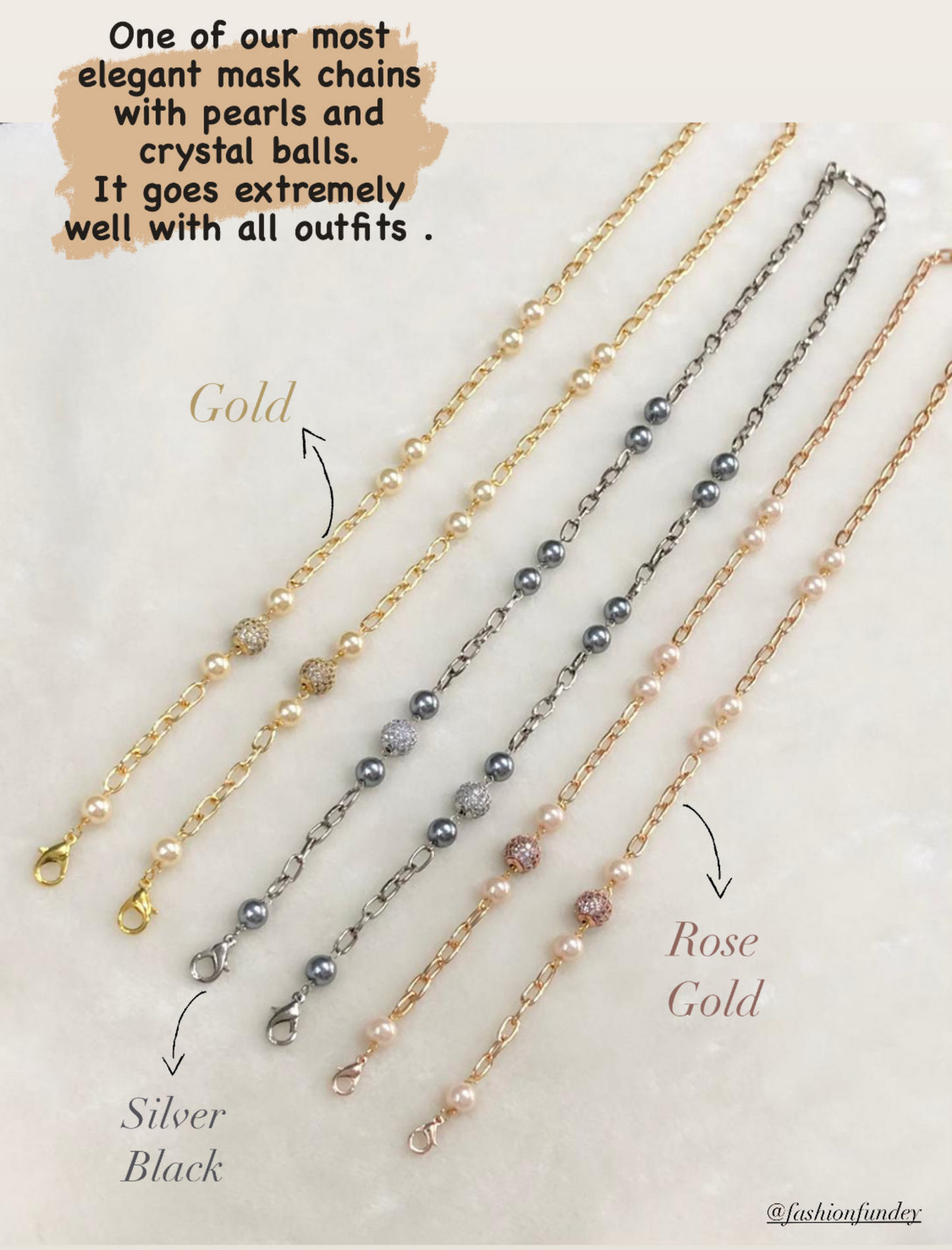 SILVER ELSAA MASK CHAIN