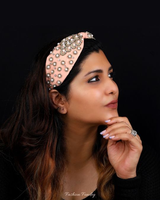 Peach Snowdrops Headband