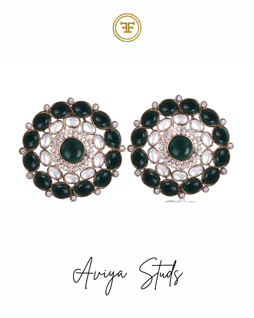 Green Aviya Studs