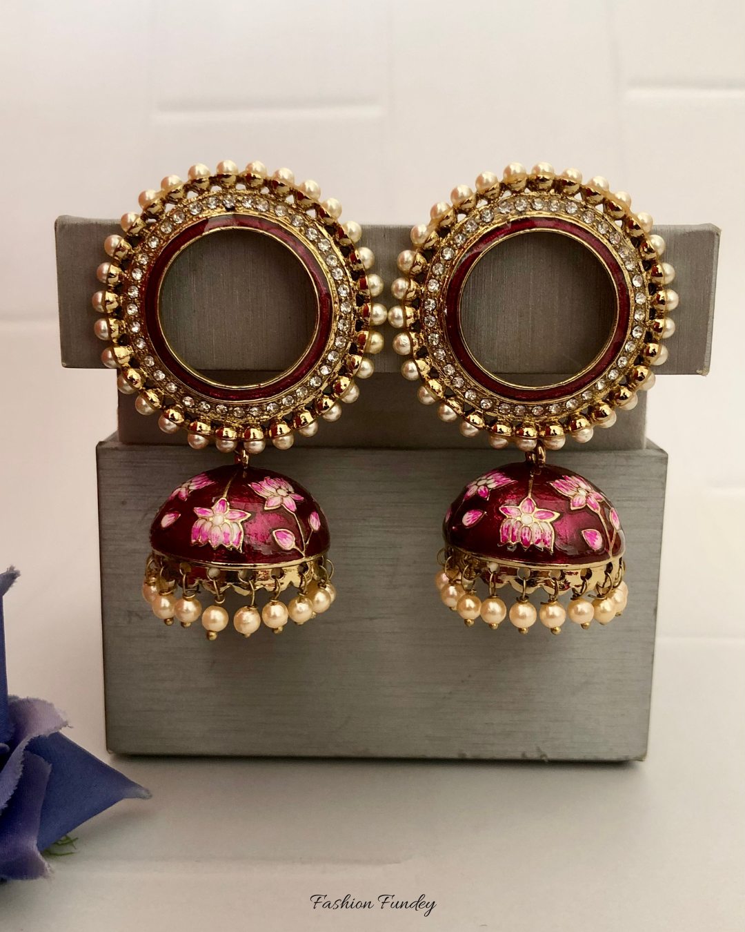 Ruby Red Vini Jhumkis