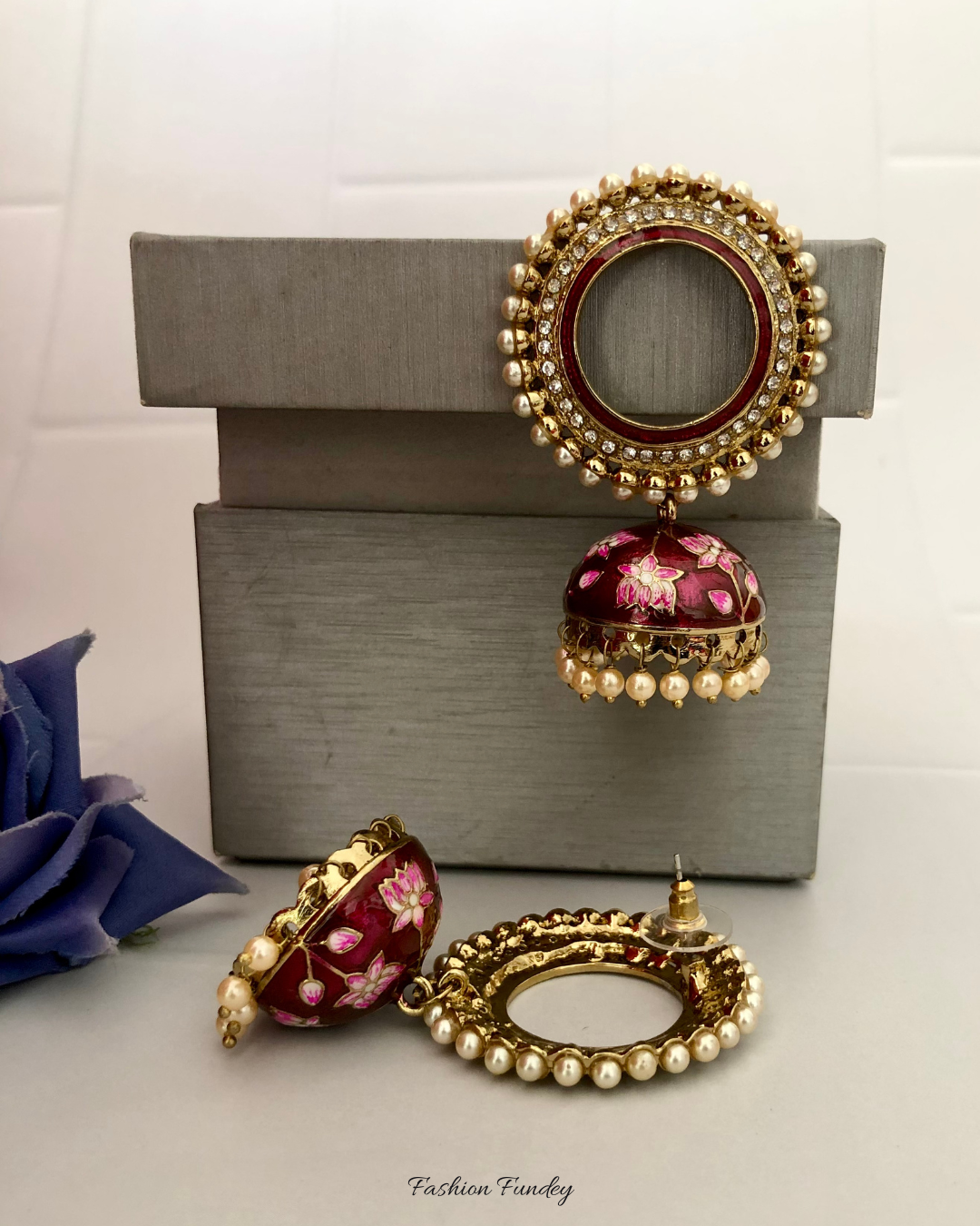 Ruby Red Vini Jhumkis