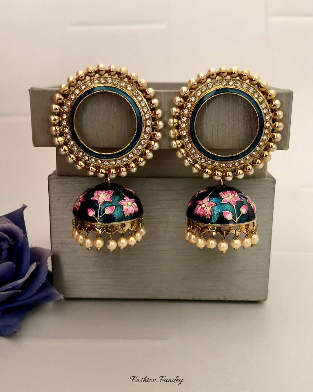 Dark Blue Vini Jhumkis