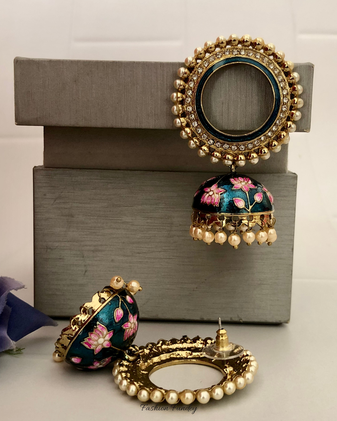 Dark Blue Vini Jhumkis