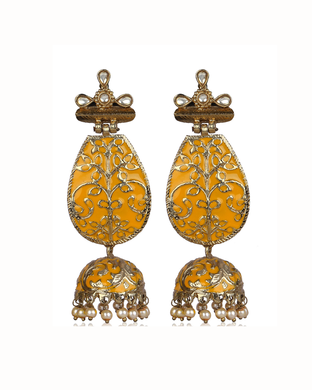 Yellow Aarna Jhumkis