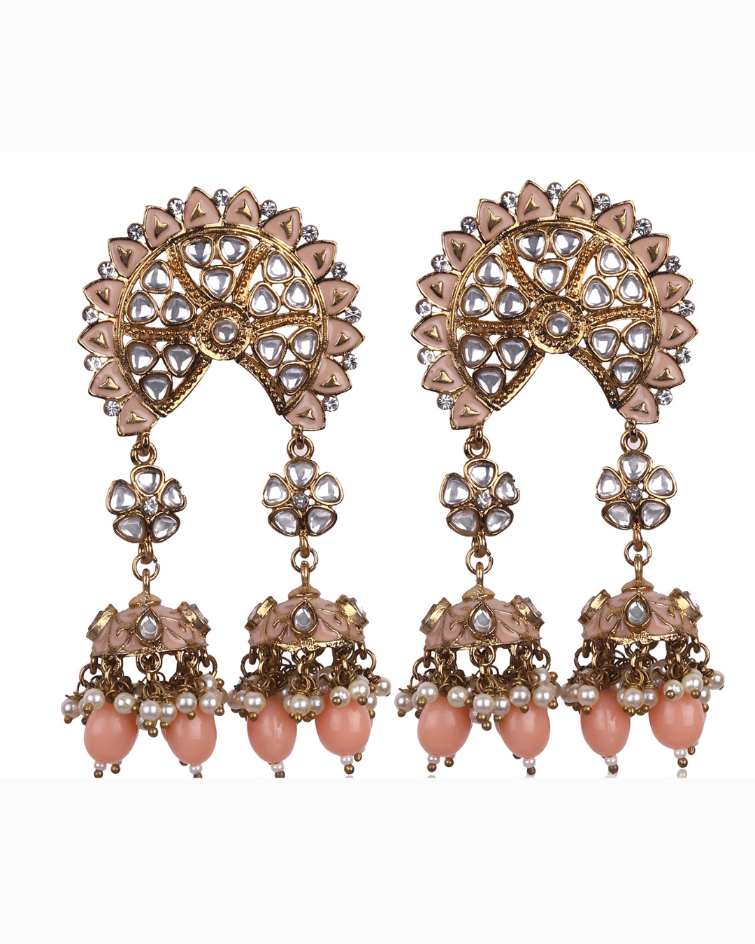 Peach Nitya Jhumkis