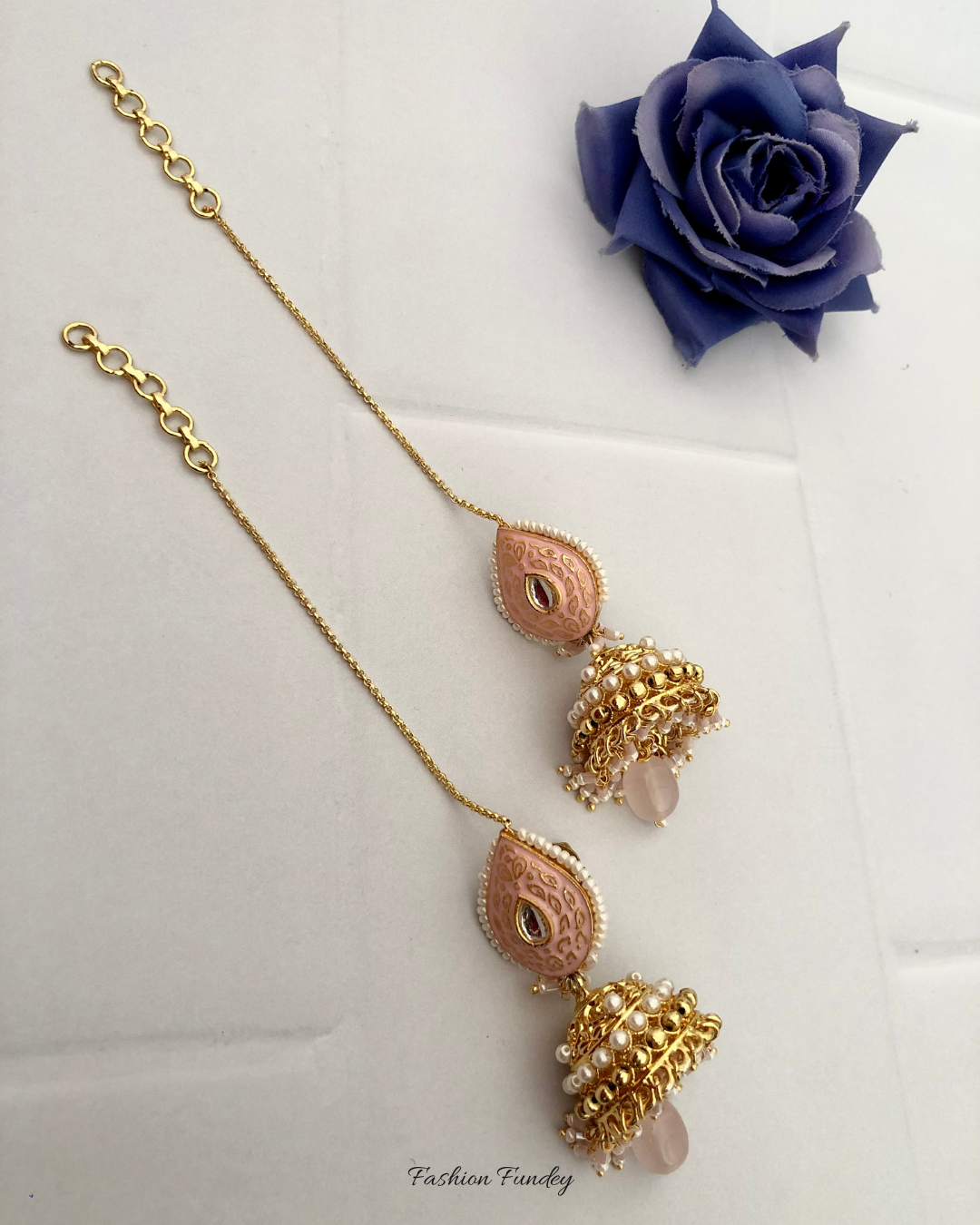 Pink Faiza Jhumkis