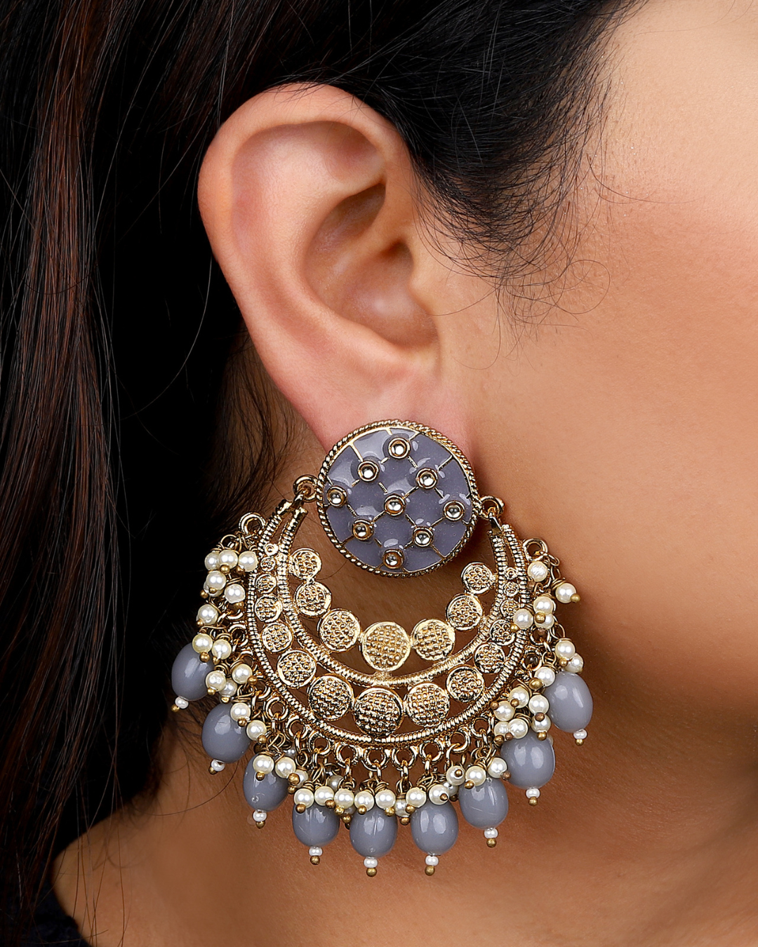 Grey Navya Chandbalis