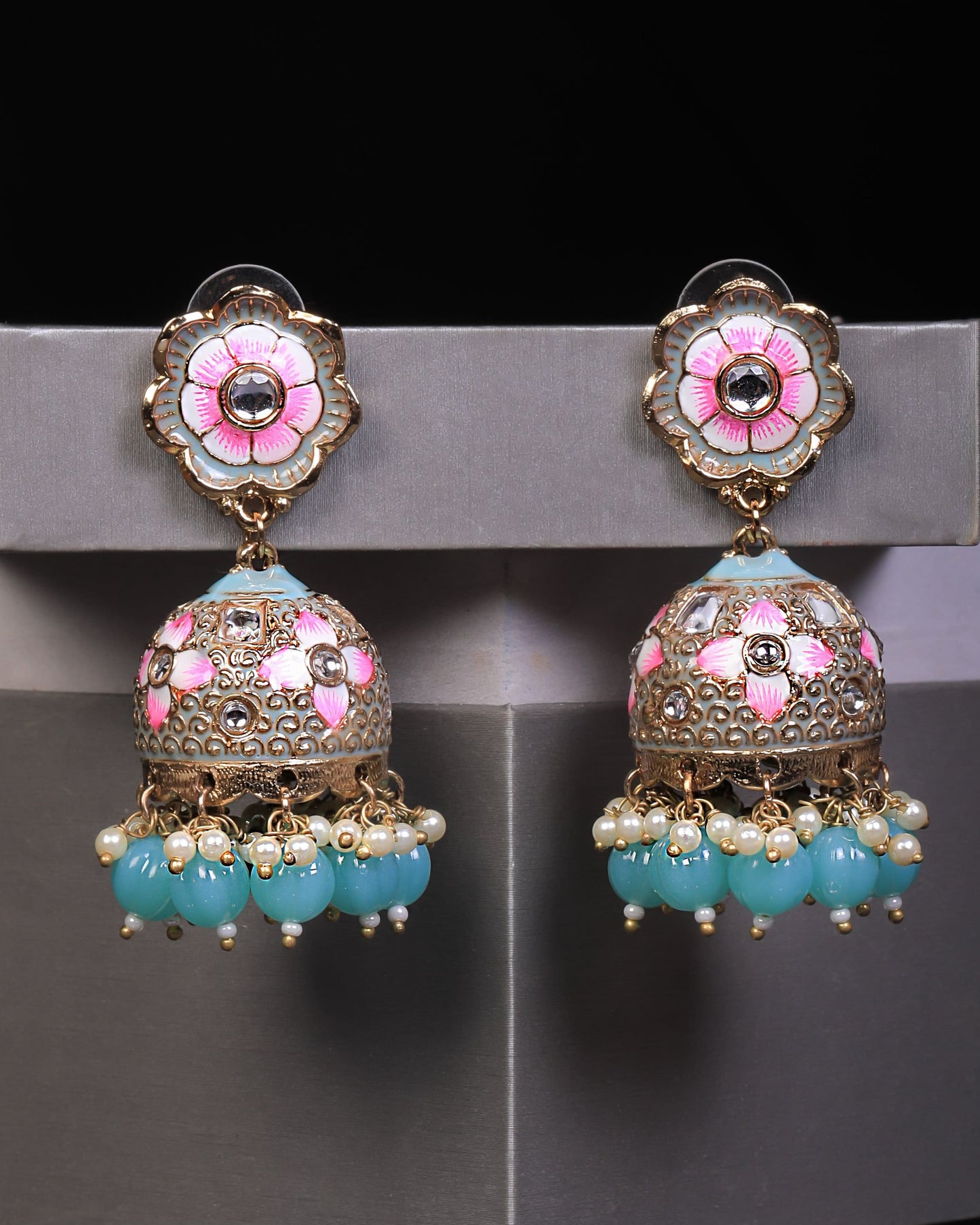 Blue Eshika Jhumkis