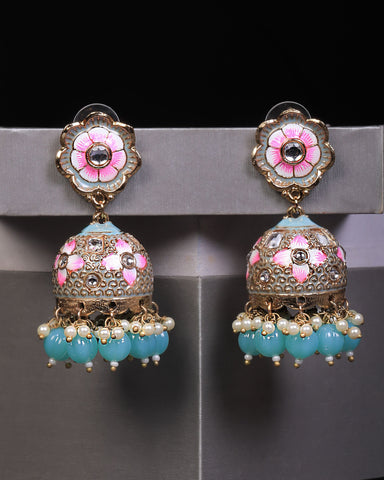Blue Eshika Jhumkis