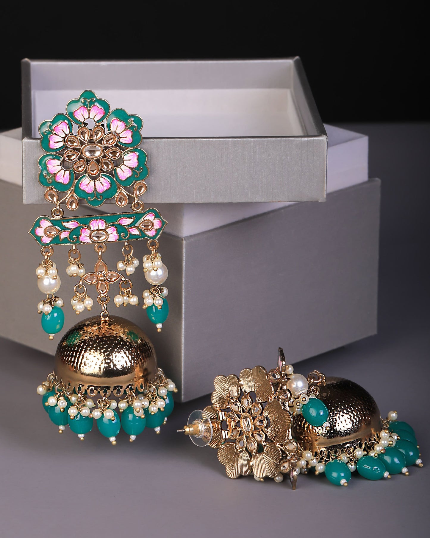 Dark Green Naveli Jhumkis
