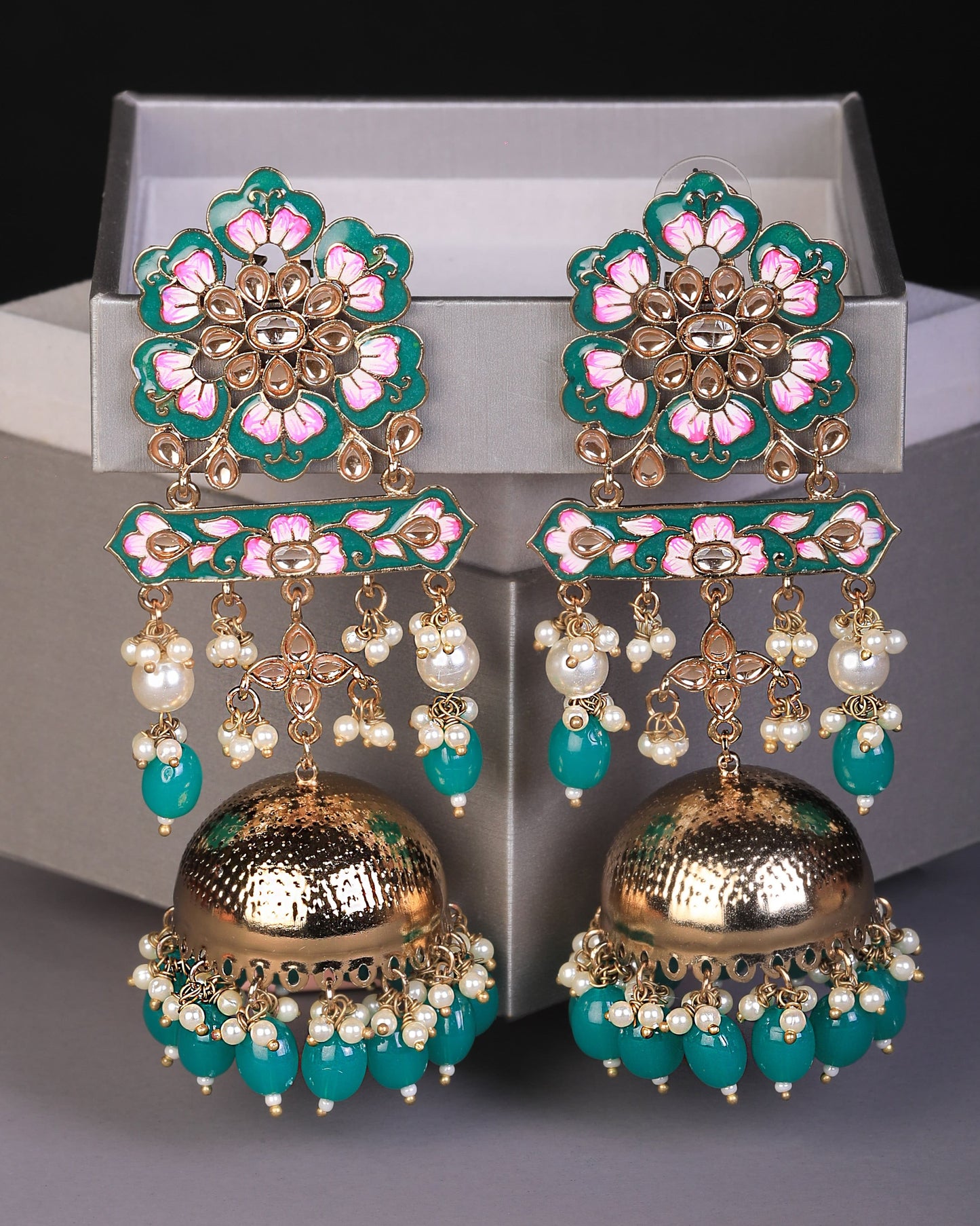 Dark Green Naveli Jhumkis