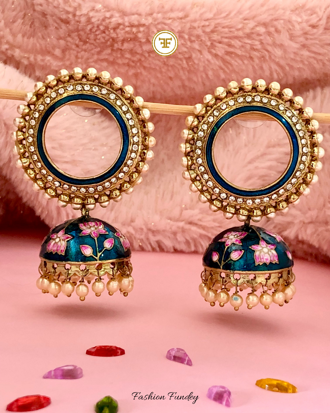 Dark Blue Vini Jhumkis